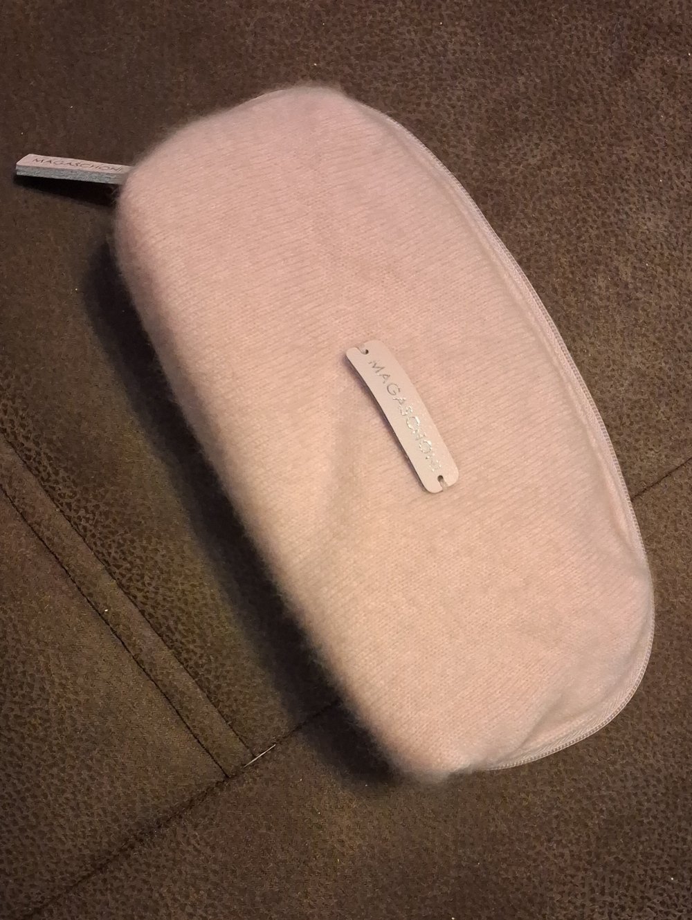 Magasconi Blush Pink Cashmere Makeup Bag With Interior Pockets